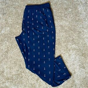 Nautica Men’s Navy Lounge Pants, Anchor Print. Size XXL